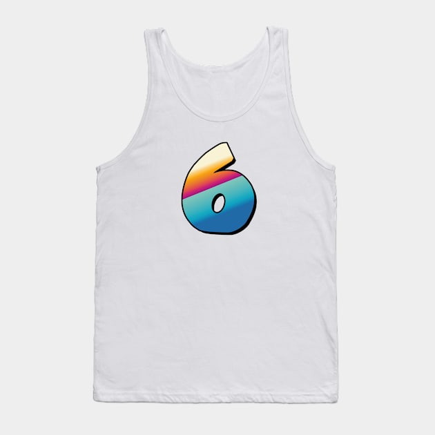 Number 6, Six - beach colors Tank Top by Dmitri